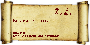 Krajcsik Lina névjegykártya